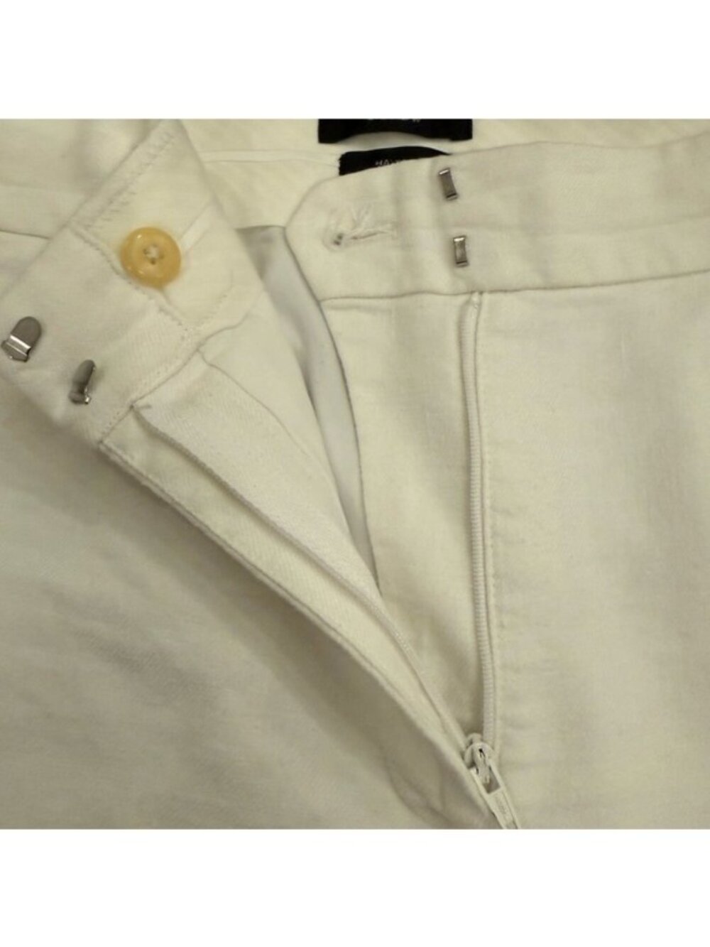 J.Crew Hayden Kickout Crop Pant Stretch Linen White Size 14 High Rise Lined - Picture 5 of 12